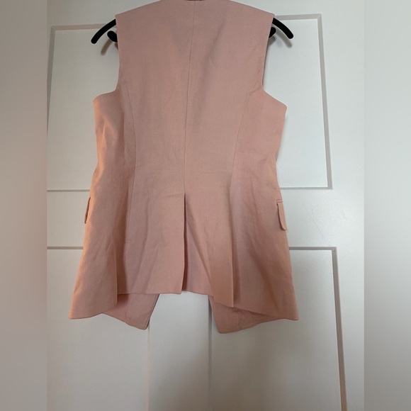 New without tags Veronica Beard Lois Linen Vest in PINK SHELL - Picture 15 of 16
